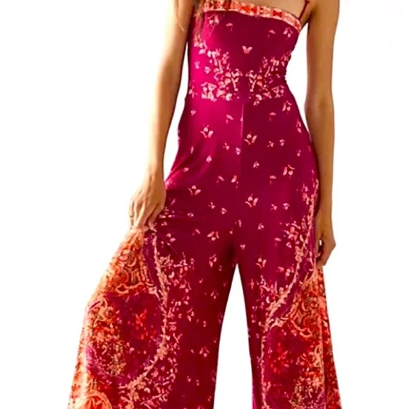 NWT! Free People ASTRID Wide-Leg Jumpsuit S